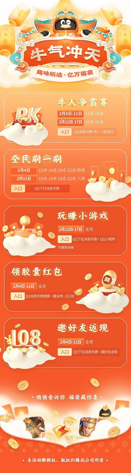 QQ2021牛气冲天 答题做任务领新春红包-花园博客