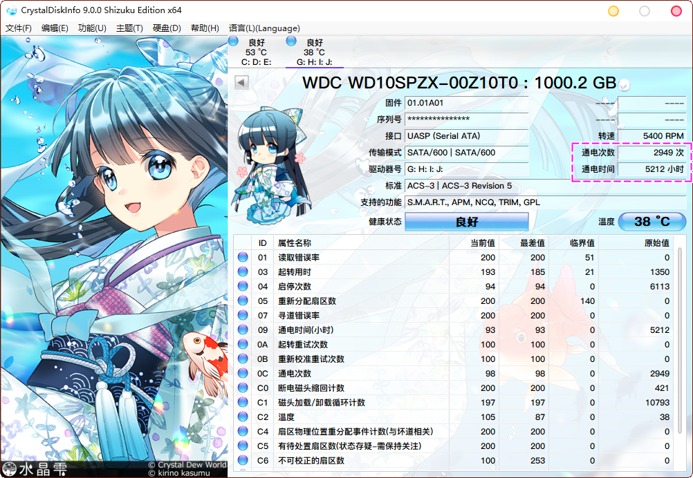 图片[2]-硬盘检测工具CrystalDiskInfo v9.0.0 单文件正式版，支持win XP-11-花园博客